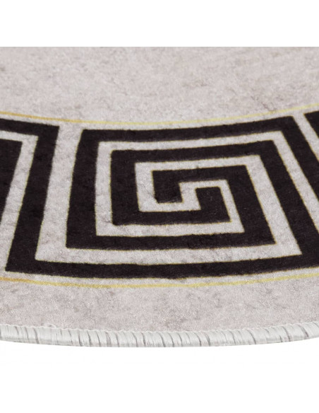 Tappeto Lavabile φ120 cm Beige Chiaro Antiscivolo