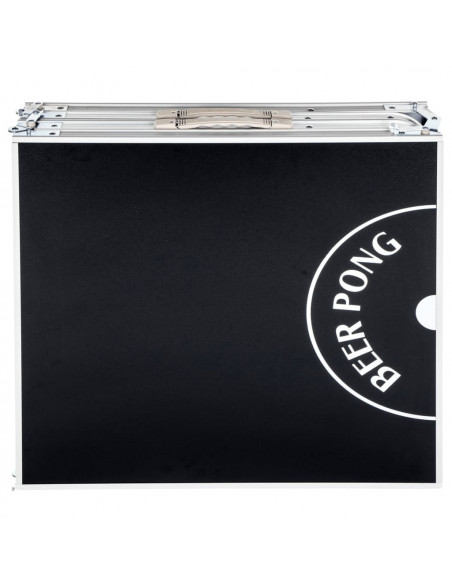 HI Tavolo Pieghevole Beer Pong Altezza Regolabile Nero