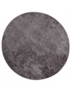 Tappeto Lavabile φ120 cm Grigio Antiscivolo