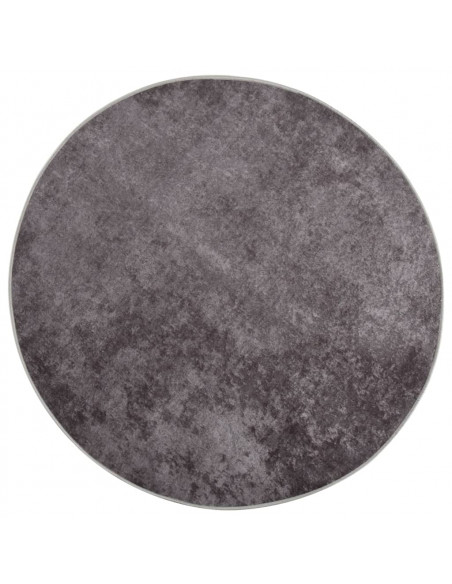 Tappeto Lavabile φ120 cm Grigio Antiscivolo