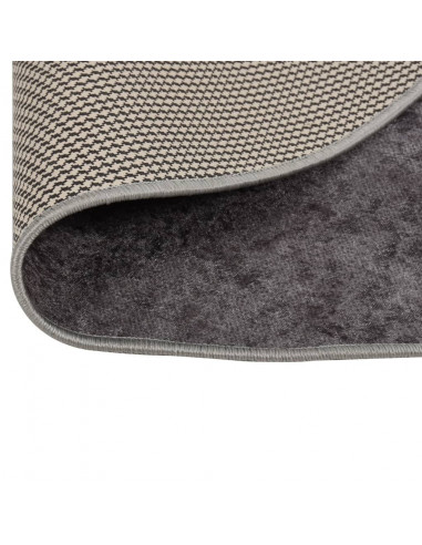 Tappeto Lavabile φ120 cm Grigio Antiscivolo