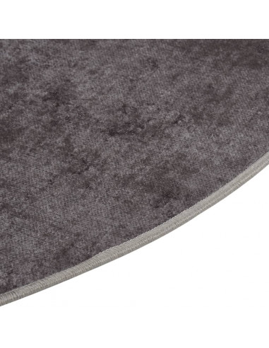 Tappeto Lavabile φ120 cm Grigio Antiscivolo