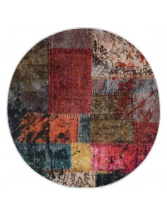 Tappeto Lavabile Patchwork φ120 cm Multicolore Antiscivolo