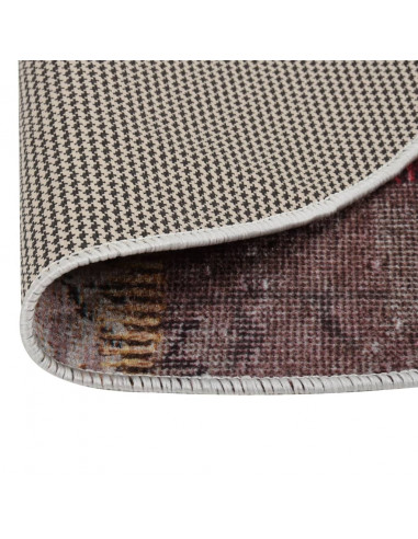 Tappeto Lavabile Patchwork φ120 cm Multicolore Antiscivolo