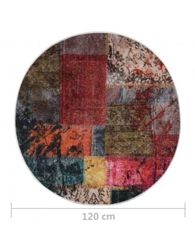 Tappeto Lavabile Patchwork φ120 cm Multicolore Antiscivolo