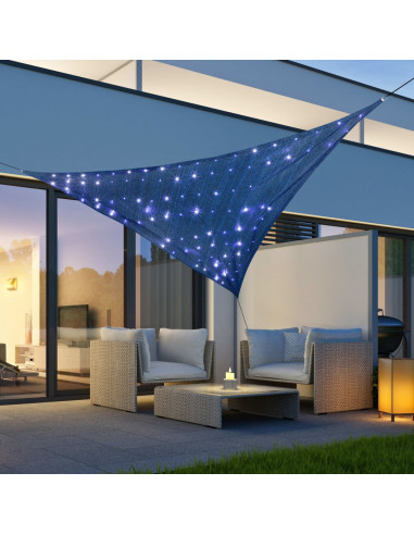 HI Vela Parasole con 100 LED Blu 3x3x3 m