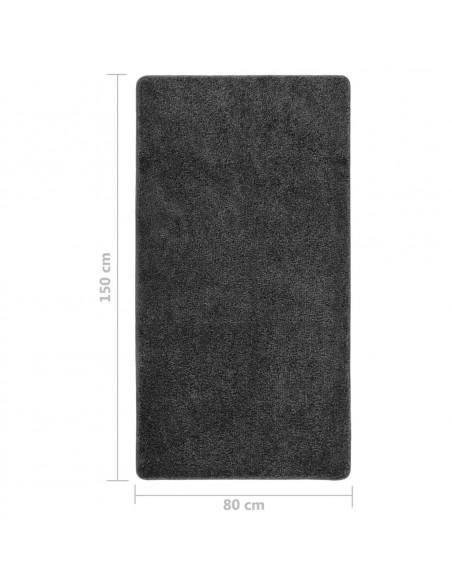 Tappeto Shaggy Grigio Scuro 80x150 cm Antiscivolo