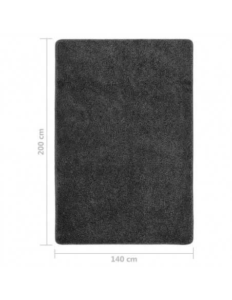 Tappeto Shaggy Grigio Scuro 140x200 cm Antiscivolo
