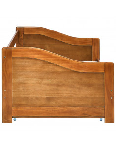 Divano Letto a Scomparsa Marrone Miele Legno di Pino 90x200 cm