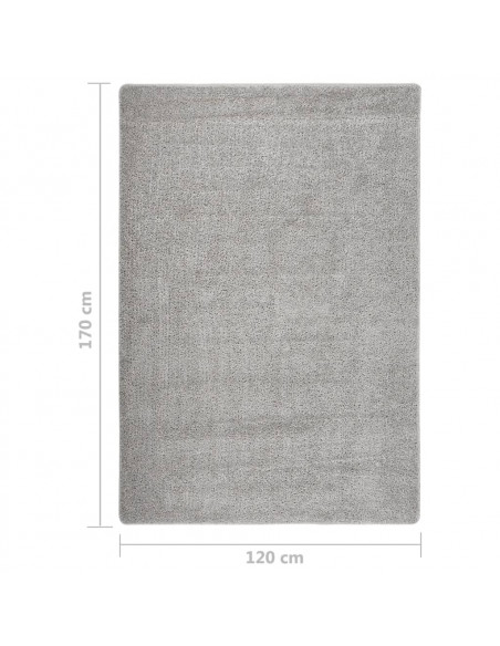 Tappeto Shaggy Grigio Chiaro 120x170 cm Antiscivolo