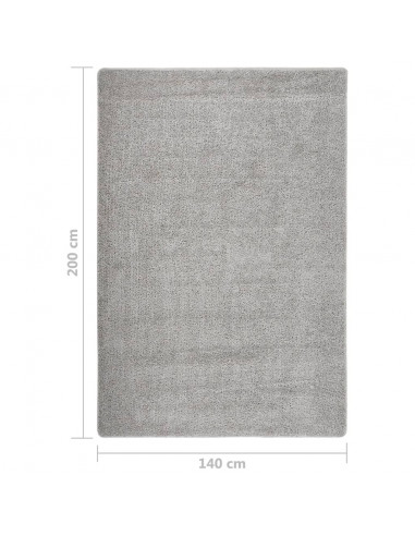 Tappeto Shaggy Grigio Chiaro 140x200 cm Antiscivolo