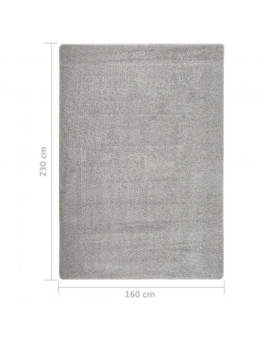 Tappeto Shaggy Grigio Chiaro 160x230 cm Antiscivolo