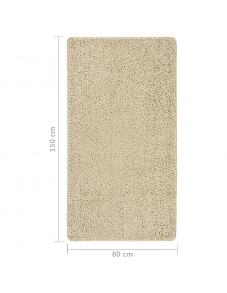 Tappeto Shaggy Crema 80x150 cm Antiscivolo