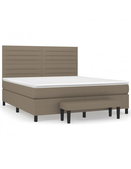 Giroletto a Molle con Materasso Tortora 160x200 cm in Tessuto