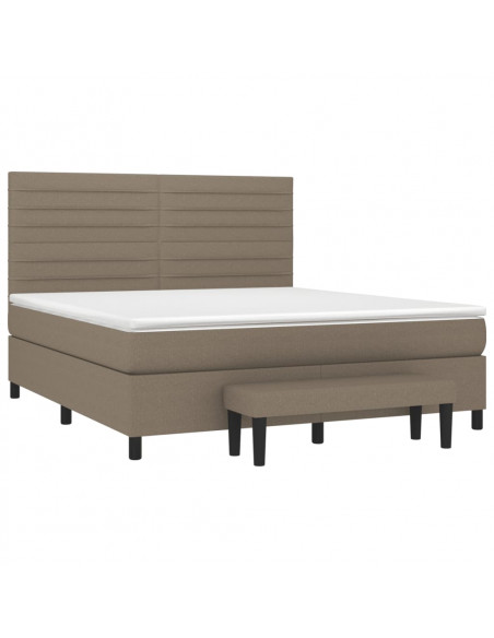 Giroletto a Molle con Materasso Tortora 160x200 cm in Tessuto