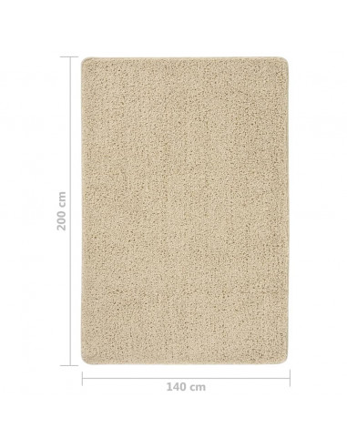 Tappeto Shaggy Crema 140x200 cm Antiscivolo
