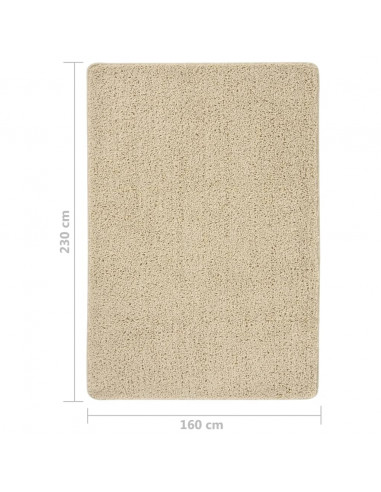 Tappeto Shaggy Crema 160x230 cm Antiscivolo
