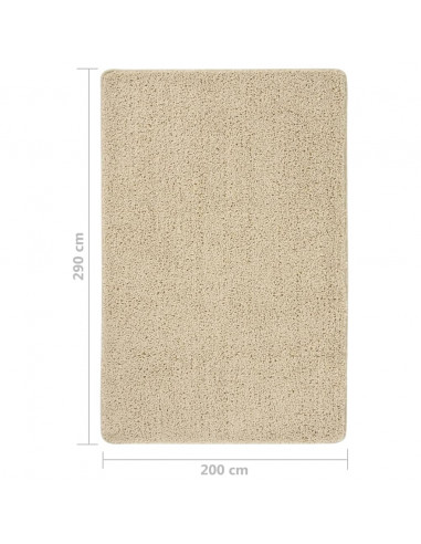 Tappeto Shaggy Crema 200x290 cm Antiscivolo