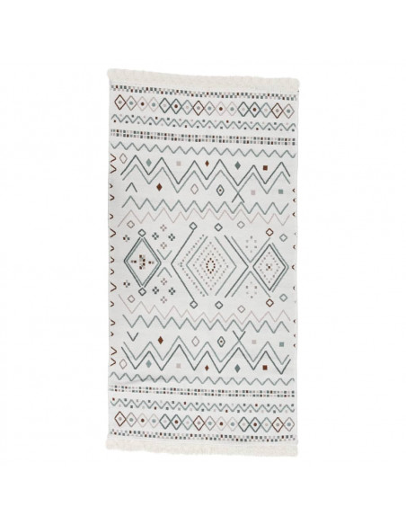Tappeto Beige e Blu 120x180 cm in Cotone