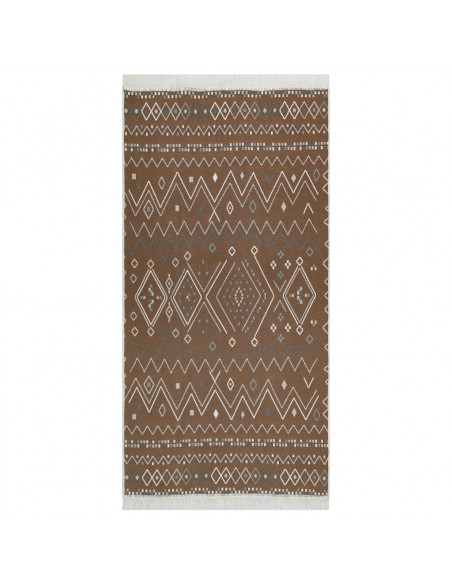 Tappeto Beige e Blu 120x180 cm in Cotone