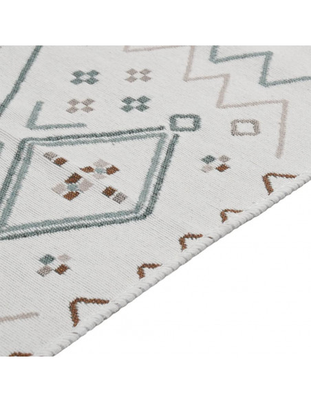 Tappeto Beige e Blu 120x180 cm in Cotone