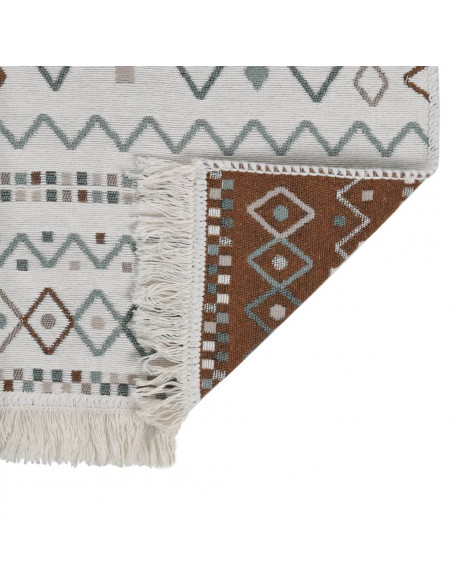 Tappeto Beige e Blu 120x180 cm in Cotone