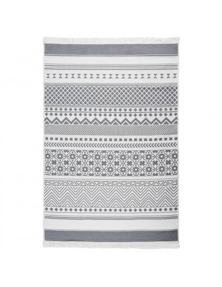 Tappeto Grigio e Bianco 160x230 cm in Cotone