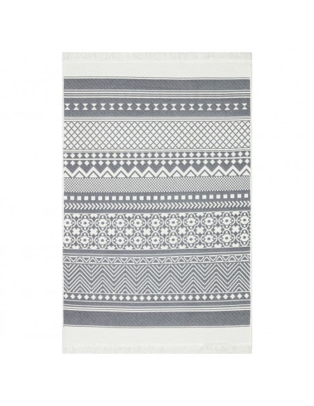 Tappeto Grigio e Bianco 160x230 cm in Cotone