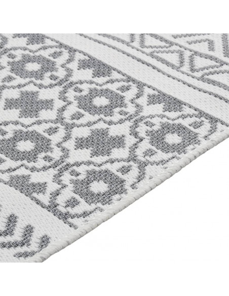Tappeto Grigio e Bianco 160x230 cm in Cotone
