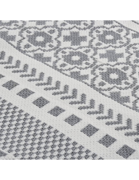 Tappeto Grigio e Bianco 160x230 cm in Cotone