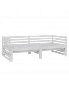 Dormeuse Estraibile Bianca in Massello di Pino 2x(90x200) cm