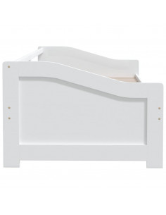 Divano Letto a 3 Posti Bianco Legno Massello di Pino 90x200cm