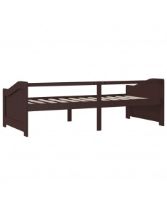 Divano Letto a 3 Posti Marrone Scuro Massello di Pino 90x200cm