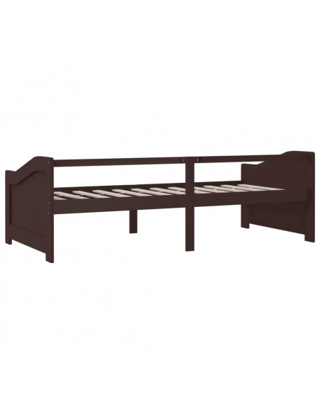 Divano Letto a 3 Posti Marrone Scuro Massello di Pino 90x200cm