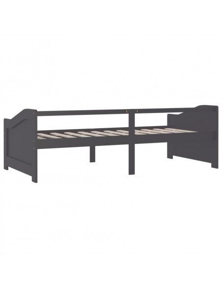 Divano Letto a 3 Posti Grigio Legno Massello di Pino 90x200cm