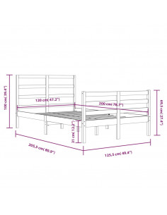 Giroletto Bianco in Legno Massello di Pino 120x200 cm