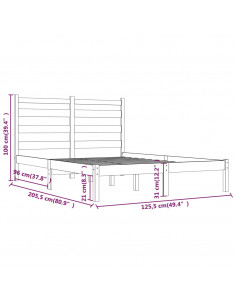 Giroletto Bianco in Legno Massello di Pino 120x200 cm