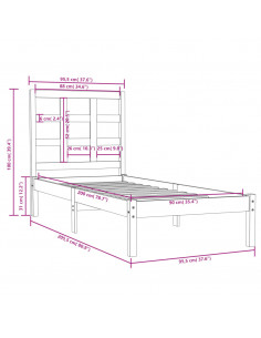 Giroletto Bianco in Legno Massello 90x200 cm