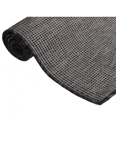 Tappeto da Esterni a Tessitura Piatta 100x200 cm Grigio