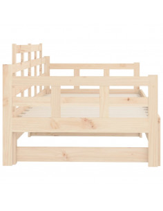Dormeuse Estraibile in Legno Massello di Pino 2x(80x200) cm