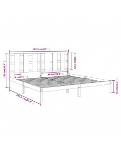 Giroletto Bianco in Legno Massello 180x200 cm Super King