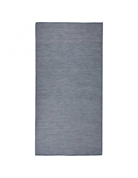 Tappeto da Esterni a Tessitura Piatta 100x200 cm Blu