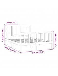 Giroletto Bianco in Legno Massello di Pino 140x200 cm