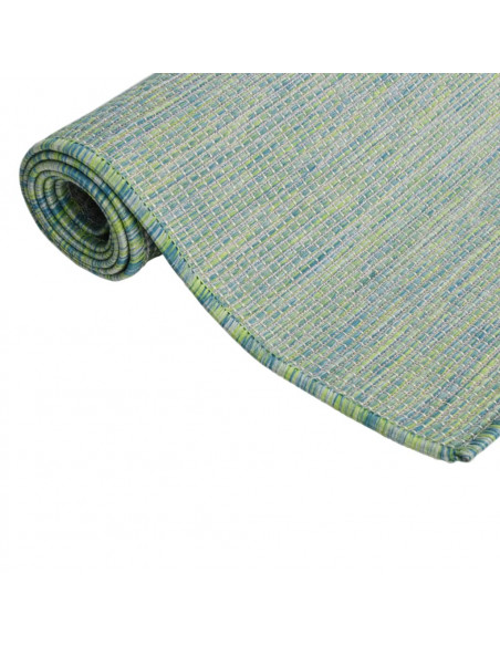 Tappeto da Esterni a Tessitura Piatta 80x150 cm Turchese