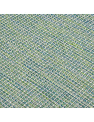 Tappeto da Esterni a Tessitura Piatta 100x200 cm Turchese