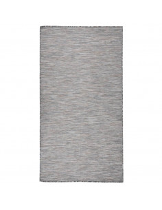 Tappeto da Esterni a Tessitura Piatta 80x150 cm Marrone e blu