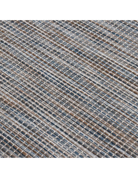 Tappeto da Esterni a Tessitura Piatta 100x200 cm Marrone e Blu