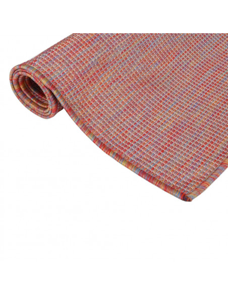 Tappeto da Esterni a Tessitura Piatta 80x150 cm Rosso