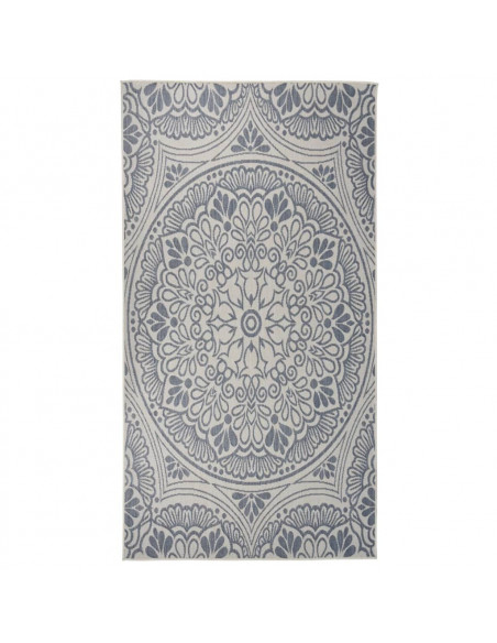 Tappeto da Esterni a Tessitura Piatta 80x150 cm Motivo Blu