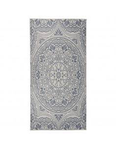 Tappeto da Esterni a Tessitura Piatta 100x200 cm Motivo Blu